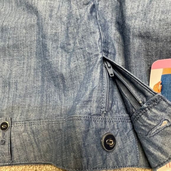 Isaac mizrahi womens tailored shorts sz 6 high rise chambray denim shorts nwt - Picture 11 of 12